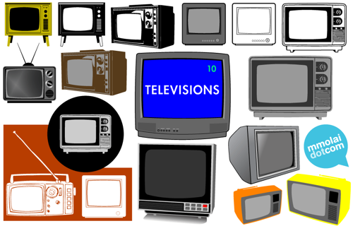 10 televisiones retro en vectores